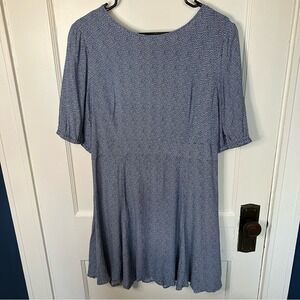 & other stories Blue Pattern Mini Dress Puff Sleeves